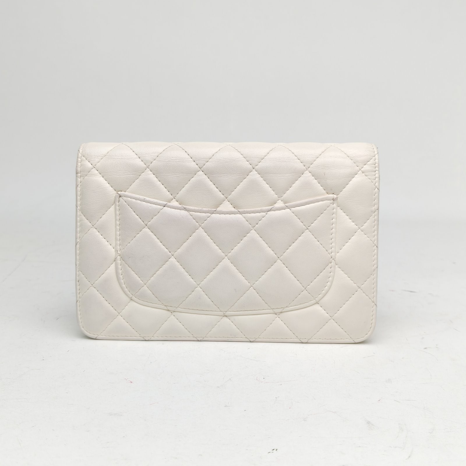 CHANEL CF WOC 19cm White Lambskin Crossbody Bag
