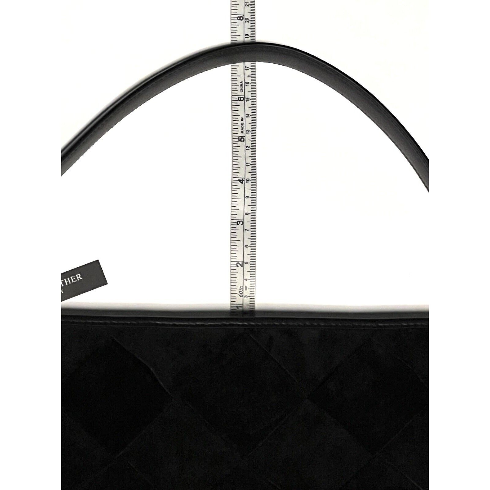 Claudia Firenze Suede Bucket Shoulder Bag Woven Purse Black Italian Leather NWT