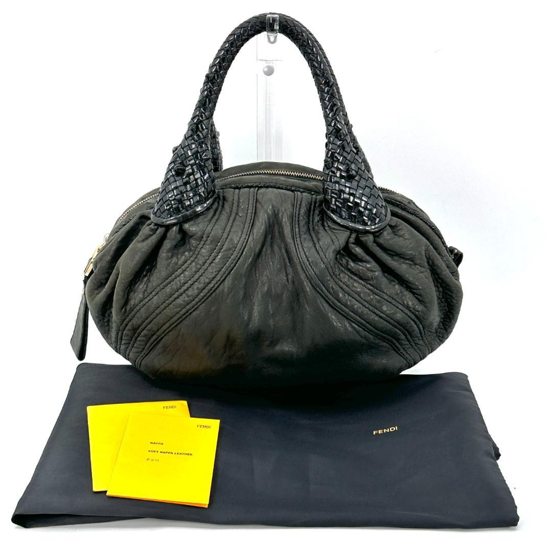 FENDI Spy Bag Black Handbag Leather