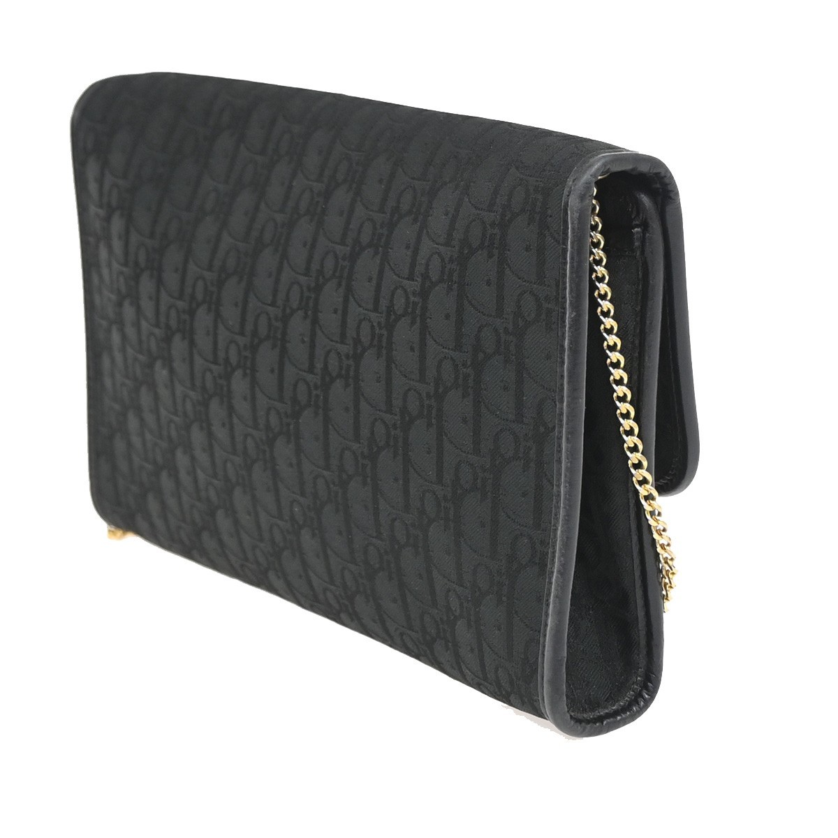 Christian Dior Diorissimo Chain Shoulder Bag Canvas Black France GHW 67PA195