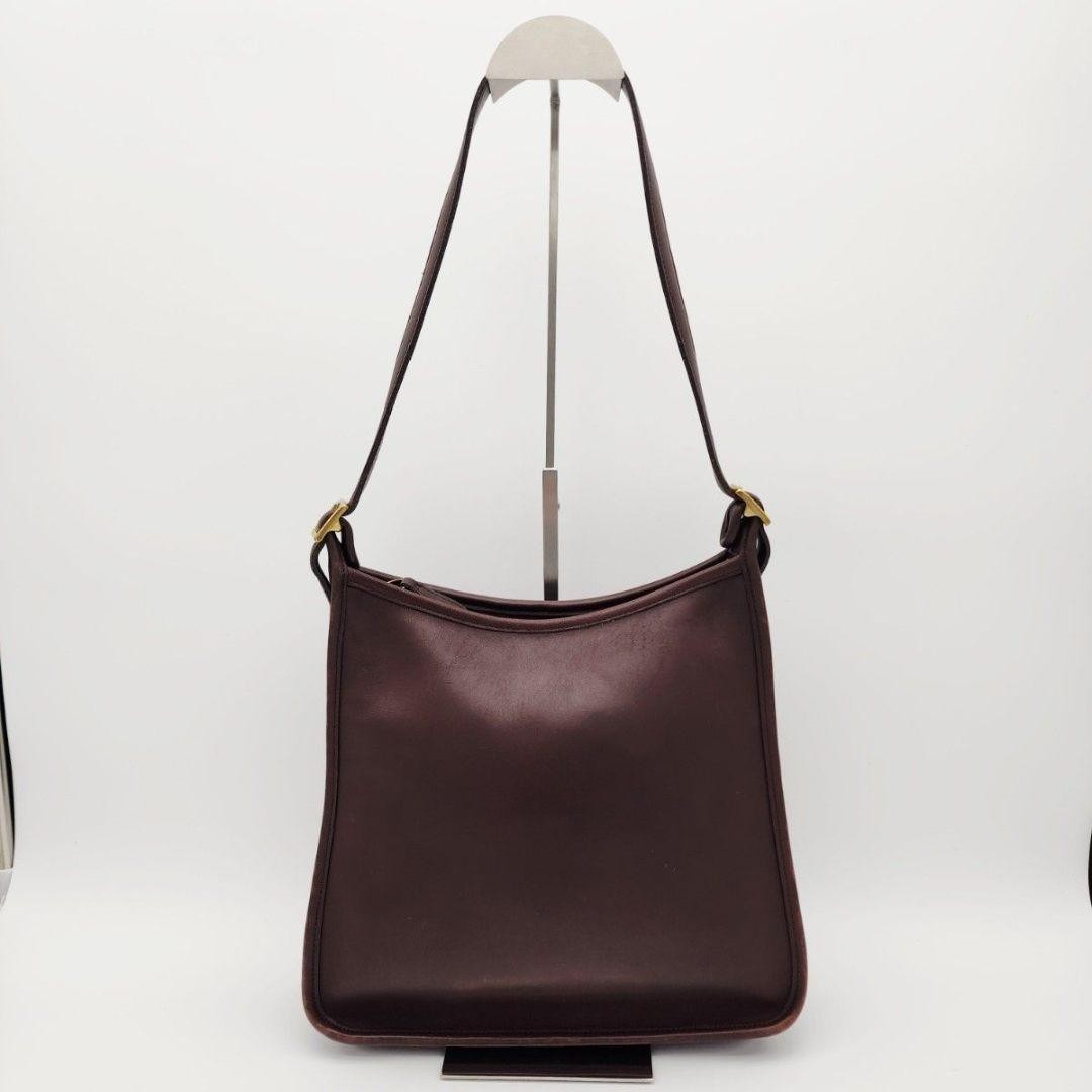 Vintage Old Coach 9073 Brown Leather Shoulder Bag Womens Handbag Purse VTG