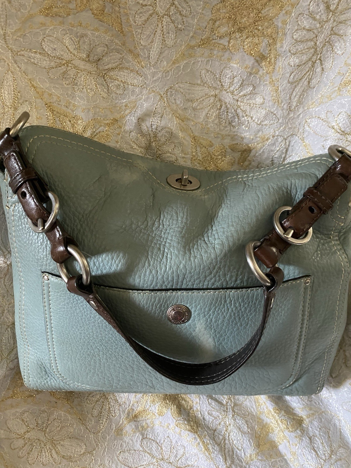 Coach Chelsea Hobo Pebbled Leather Turnlock
