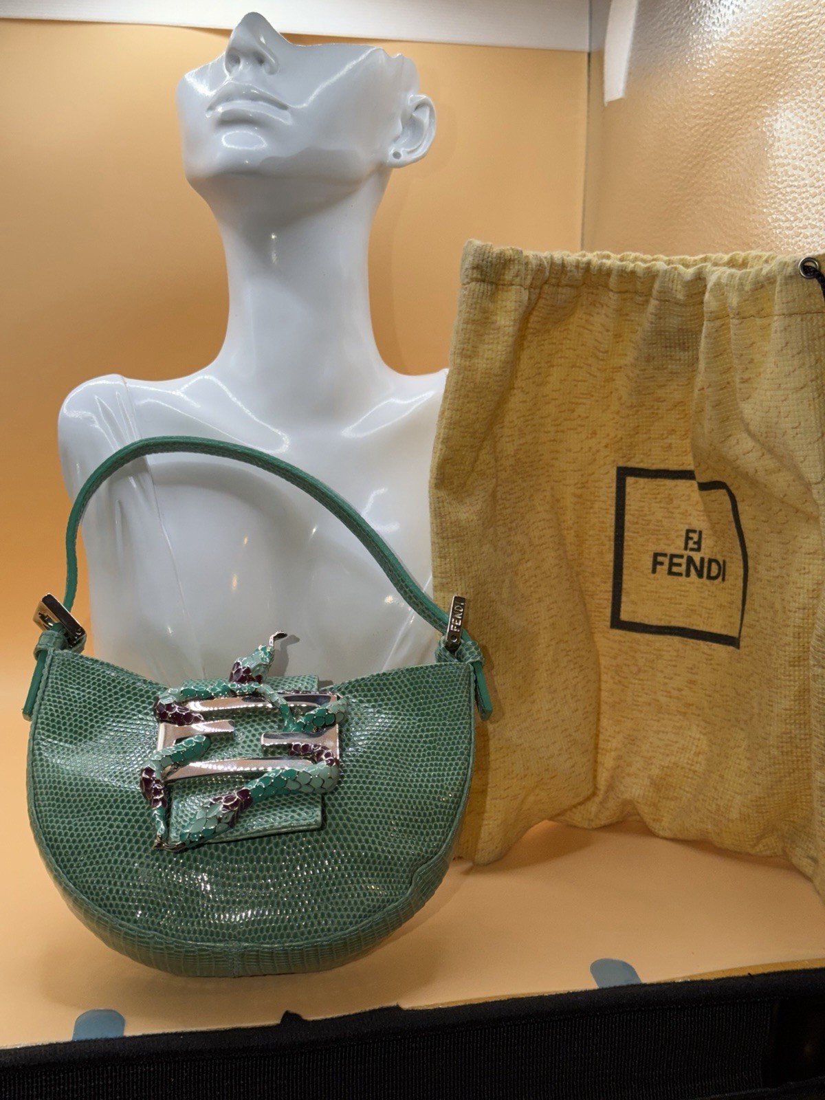 Authentic Rare Fendi Snake Mini Croissant Bag. Limited Edition. Early 2000.