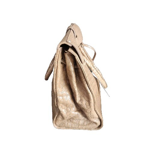 Jimmy Choo Rosabel Large Handbag Day Stainpea Mock Crock Nude Pre-owned Read!!!
