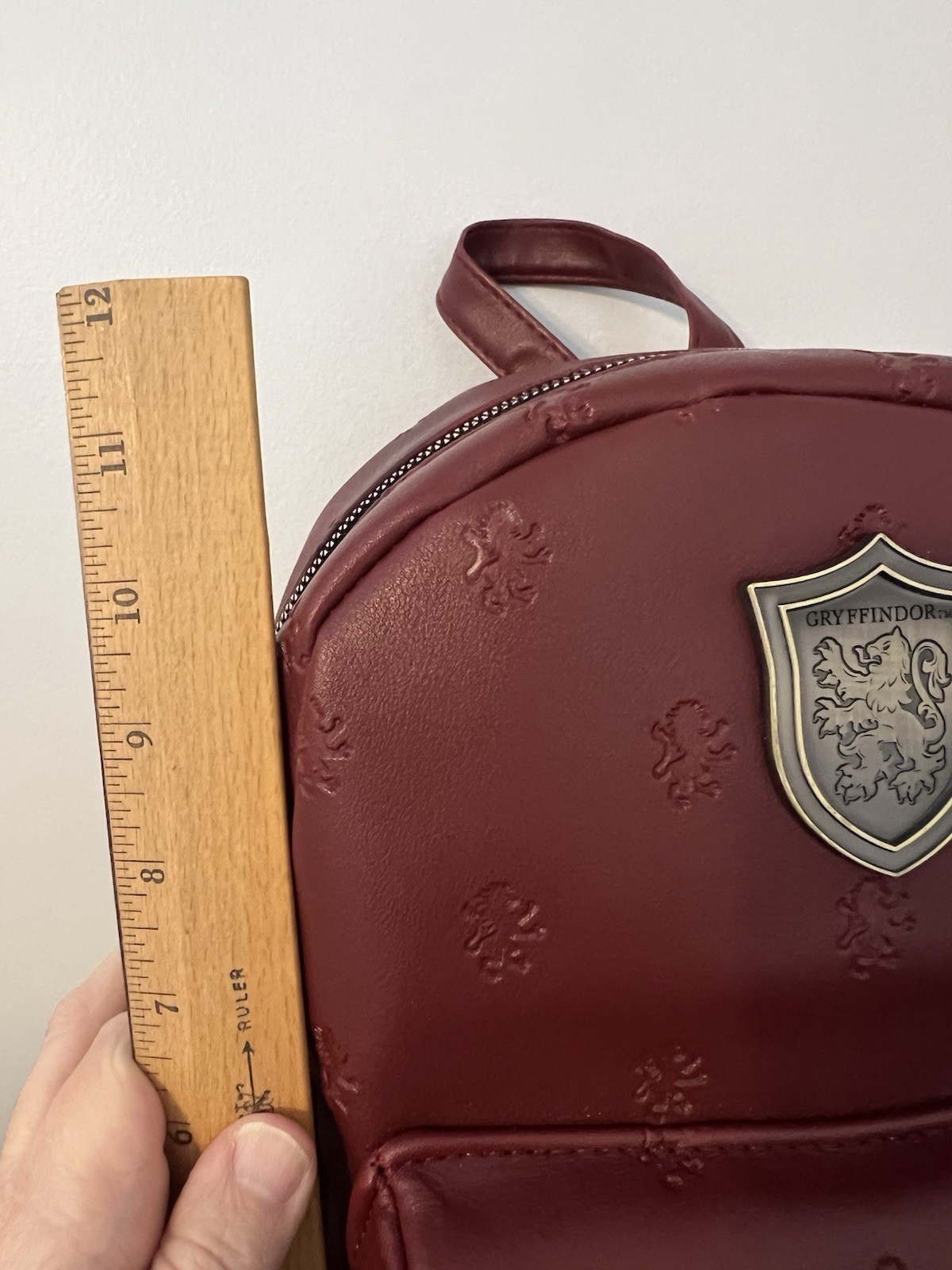 Harry Potter Gryffindor Mini Backpack 100% PU Leather Burgundy BioWorld