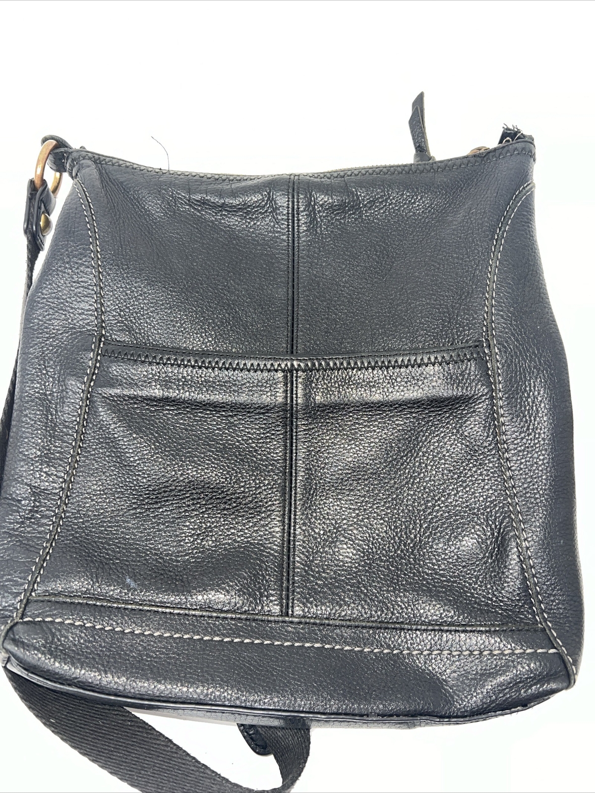 The Sak Iris Leather Cross Body Bag Purse Black See Photos! Handle Needs Sewn