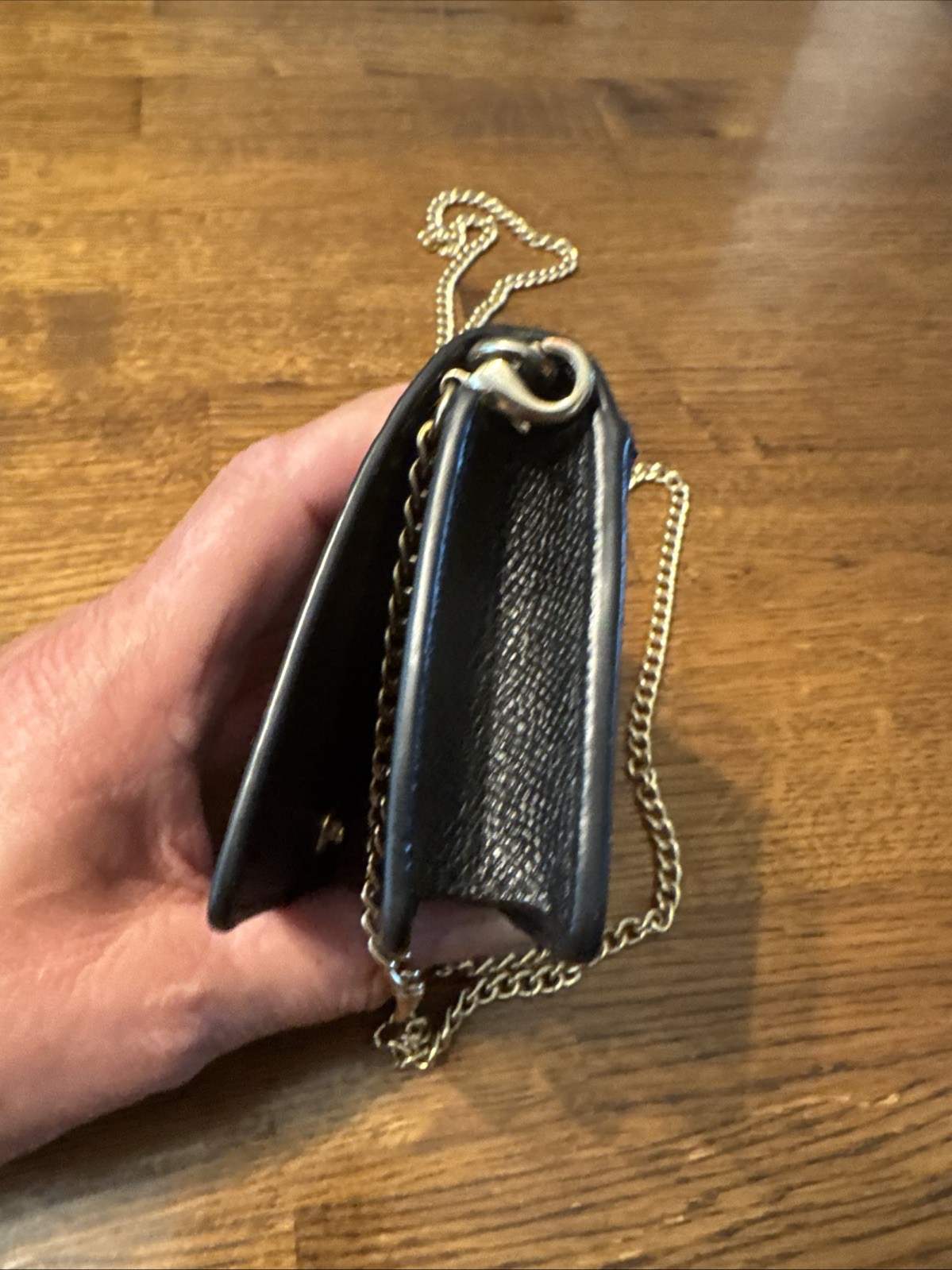 NEW Coach Mini Leather Wallet On A Chain Black C0059