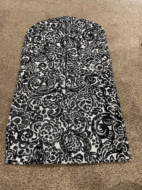 Set of 3 Bags, Blk White Garment, Brown Tote, Blue FlowerPouch Mixed Bag Designs