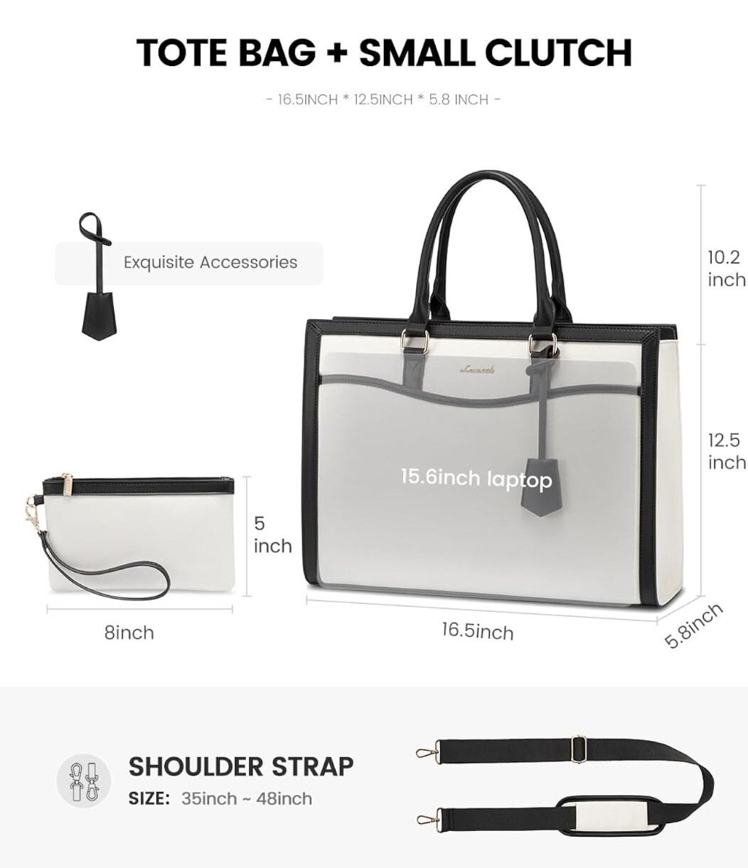 lovevook laptop tote bag for Women,office work bag 17.5″