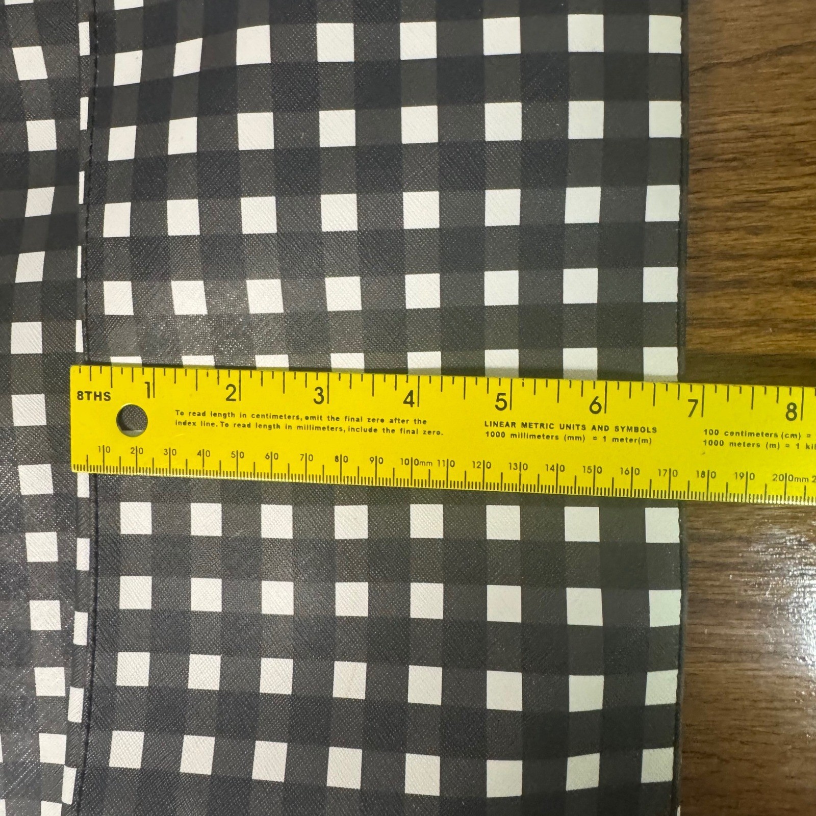Dabney Lee Black White Gingham Checkered Zip Top Large Tote Bag Travel