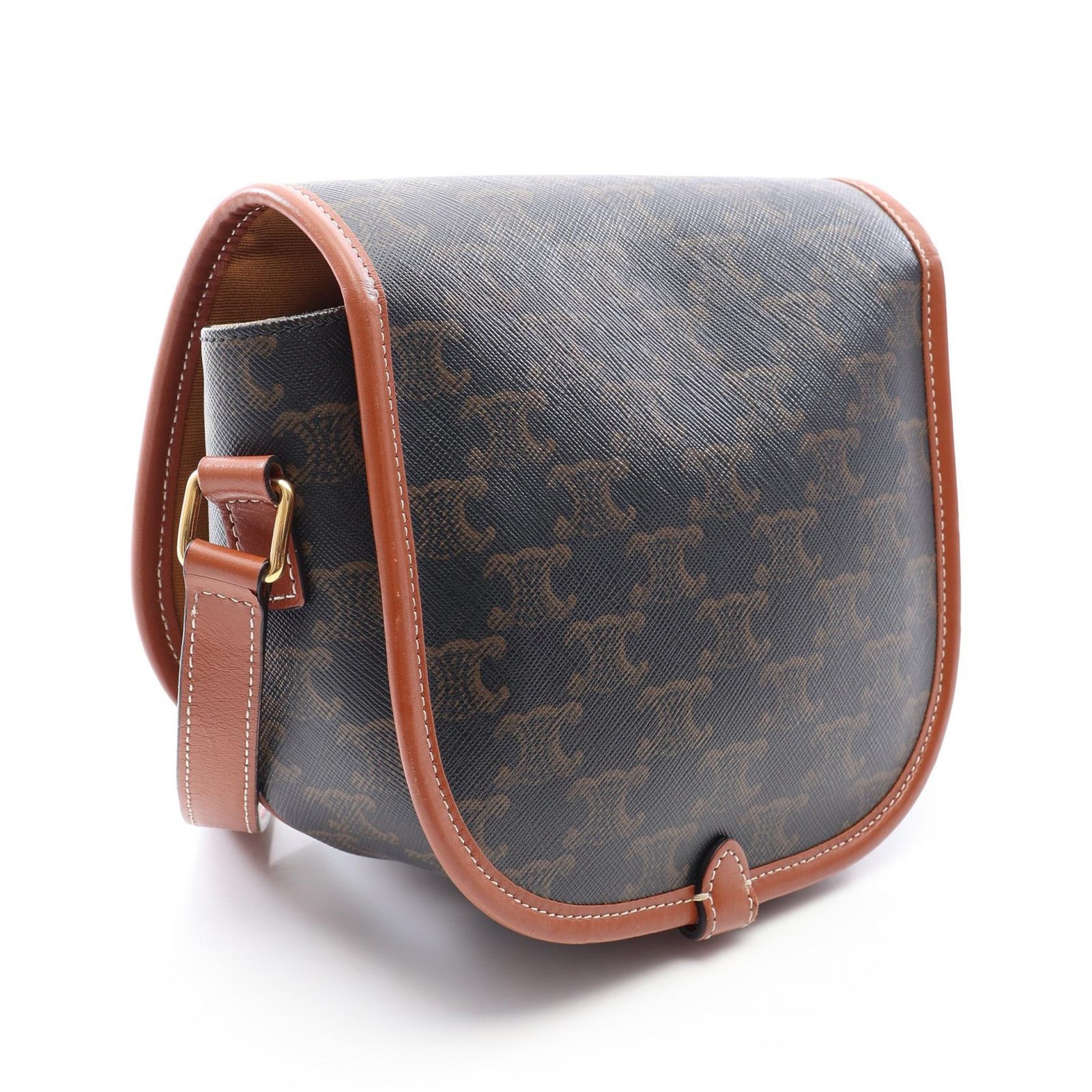 CELINE Folco Medium Triomphe Shoulder crossbody Bag 191502BZJ.04LU canvas black