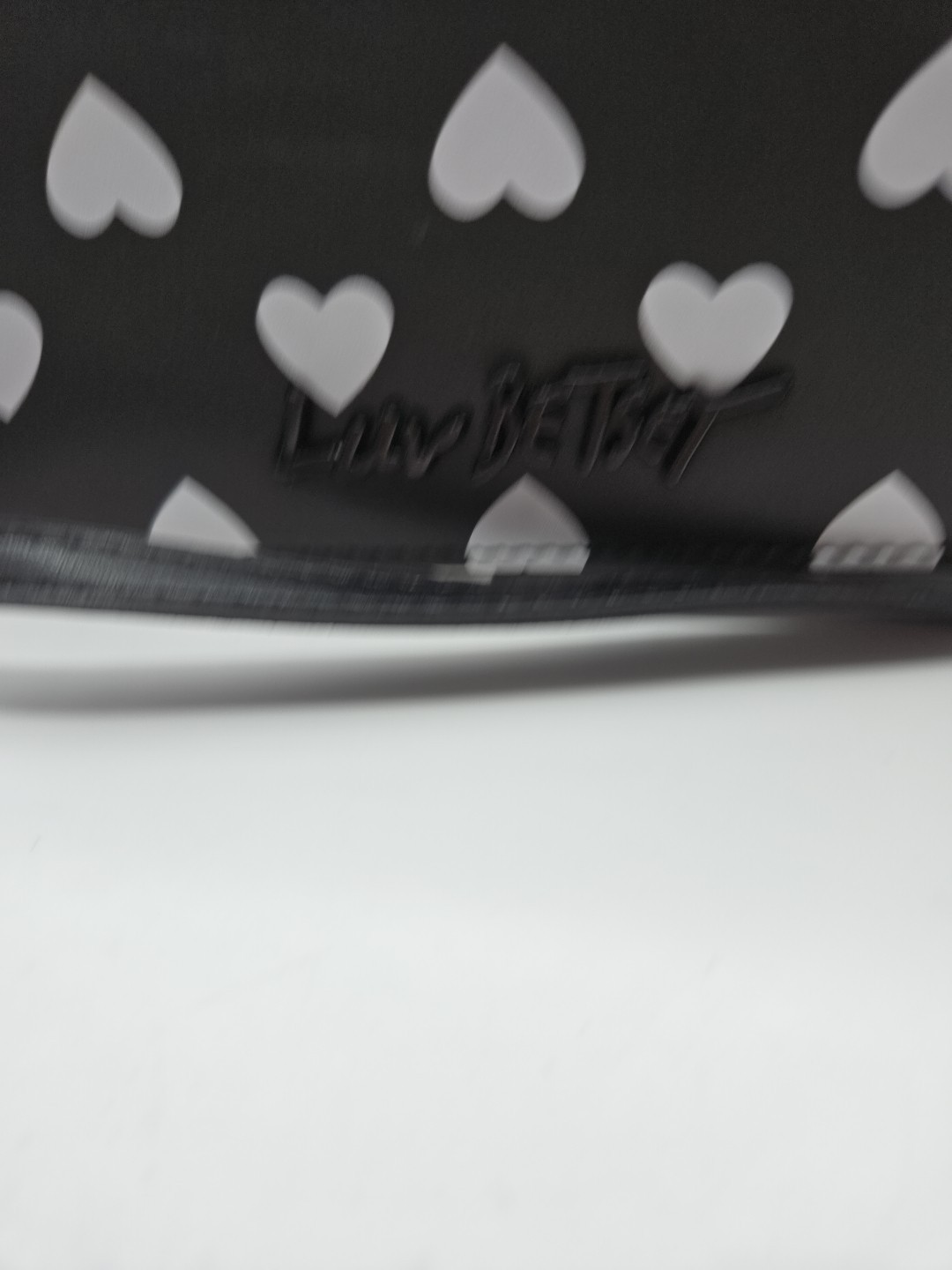 BETSEY JOHNSON “Evie” Mini Crossbody – Black & White With Hearts NWT Top-Handle