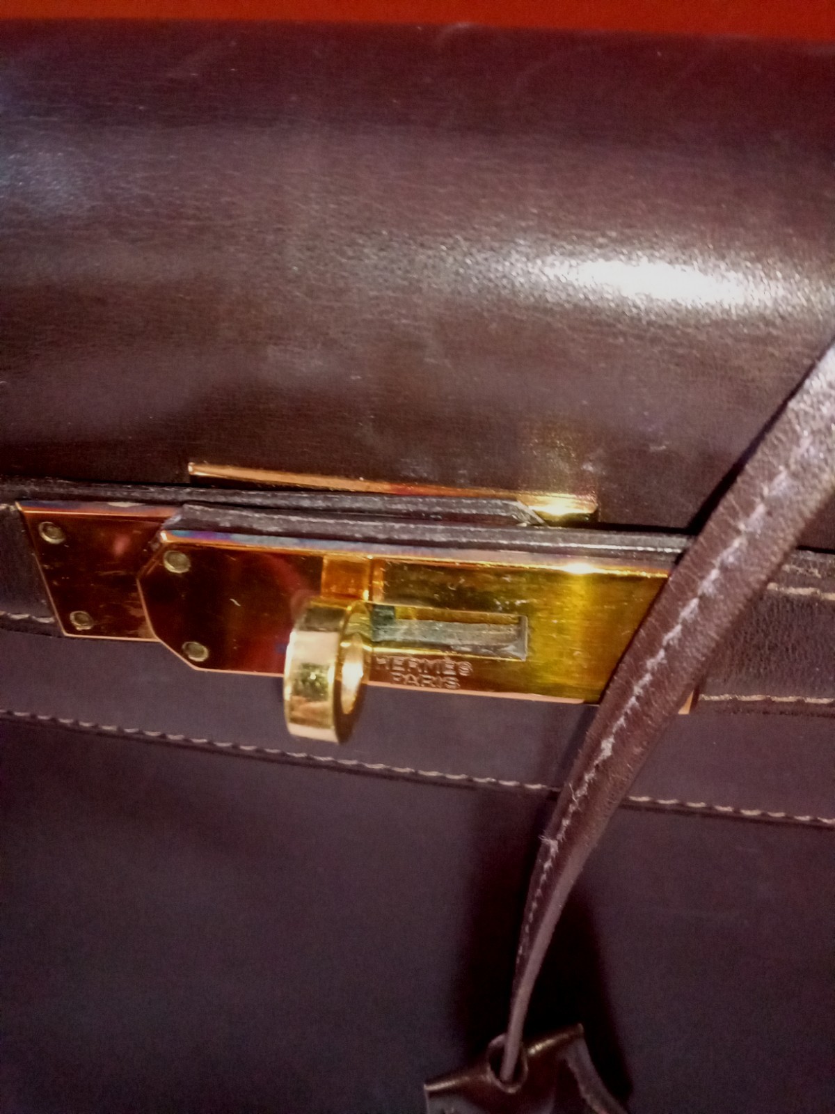 AUTHENTIC HERMES KELLY 28 VTG ’88 BROWN Calf Leather Purse Women’s Original Box,