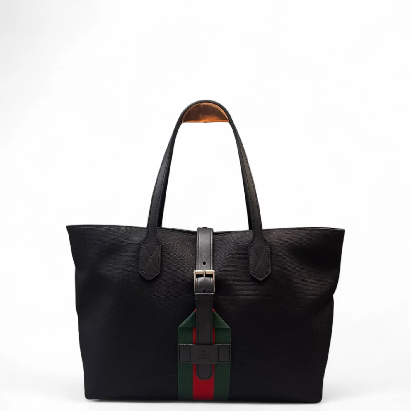 Gucci Web Tote Bag Black Red Green Canvas (sa060226b5r)