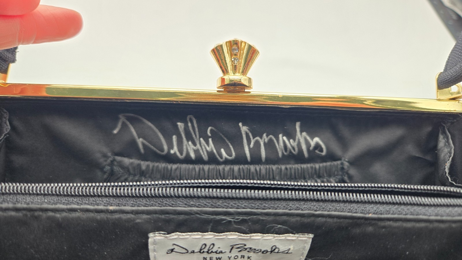 Debbie Brooks Signed Peacock Leopard Gold And Black Rhinestone Hand Bag