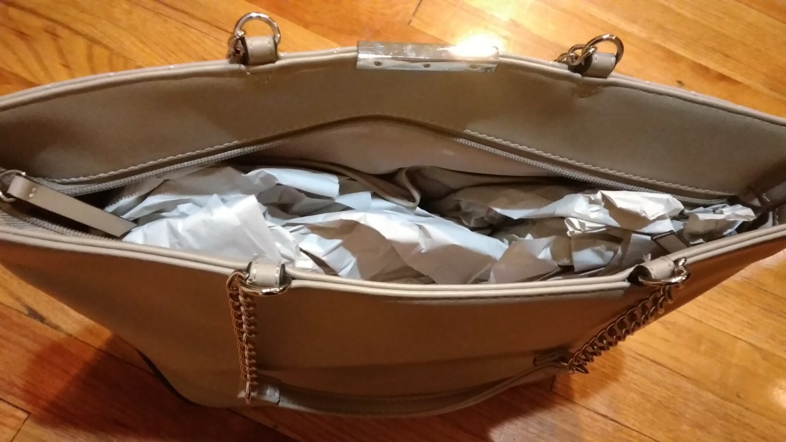 Nine West Purse Handbag Shoulder Bag Beige Half Chain MSRP $85!!!
