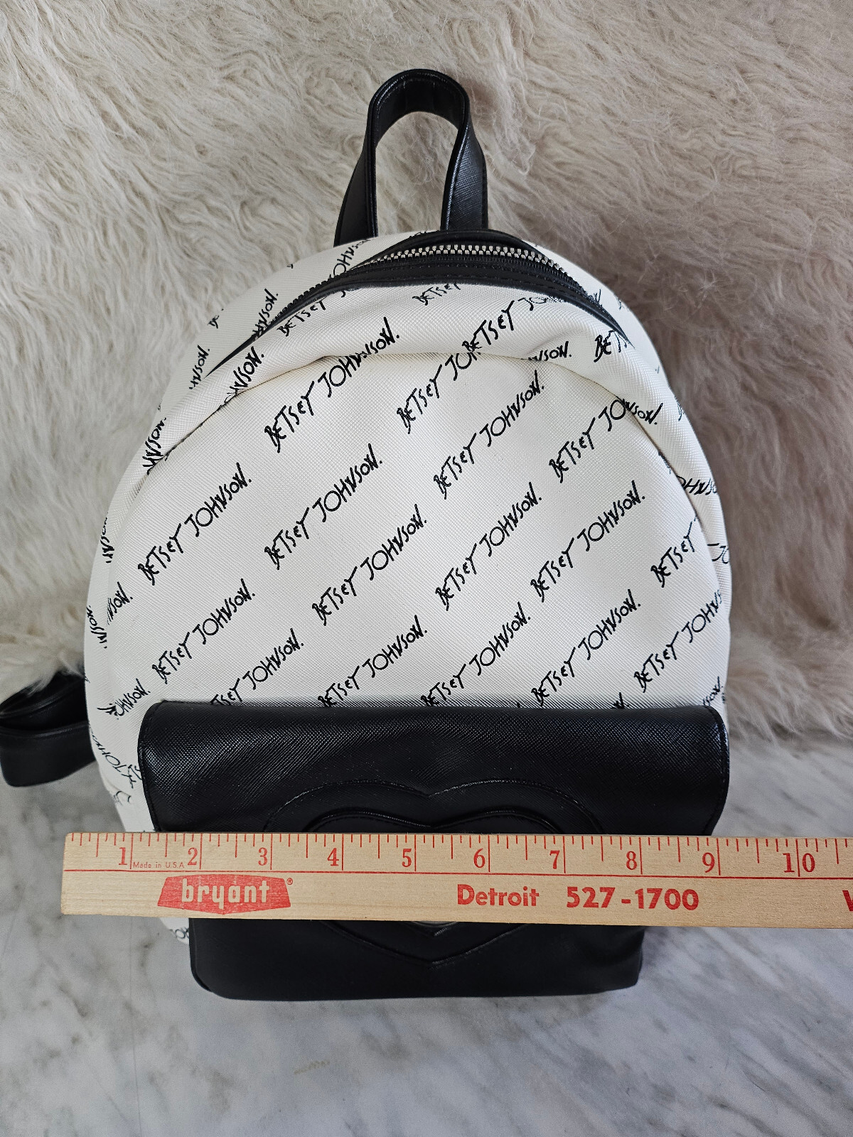 Betsey Johnson White and Black Signature Back Pack