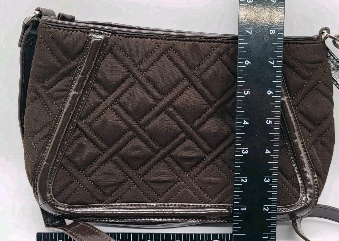 Vera Bradley Trimmed Trapeze Crossbody Quilted Purse Brown