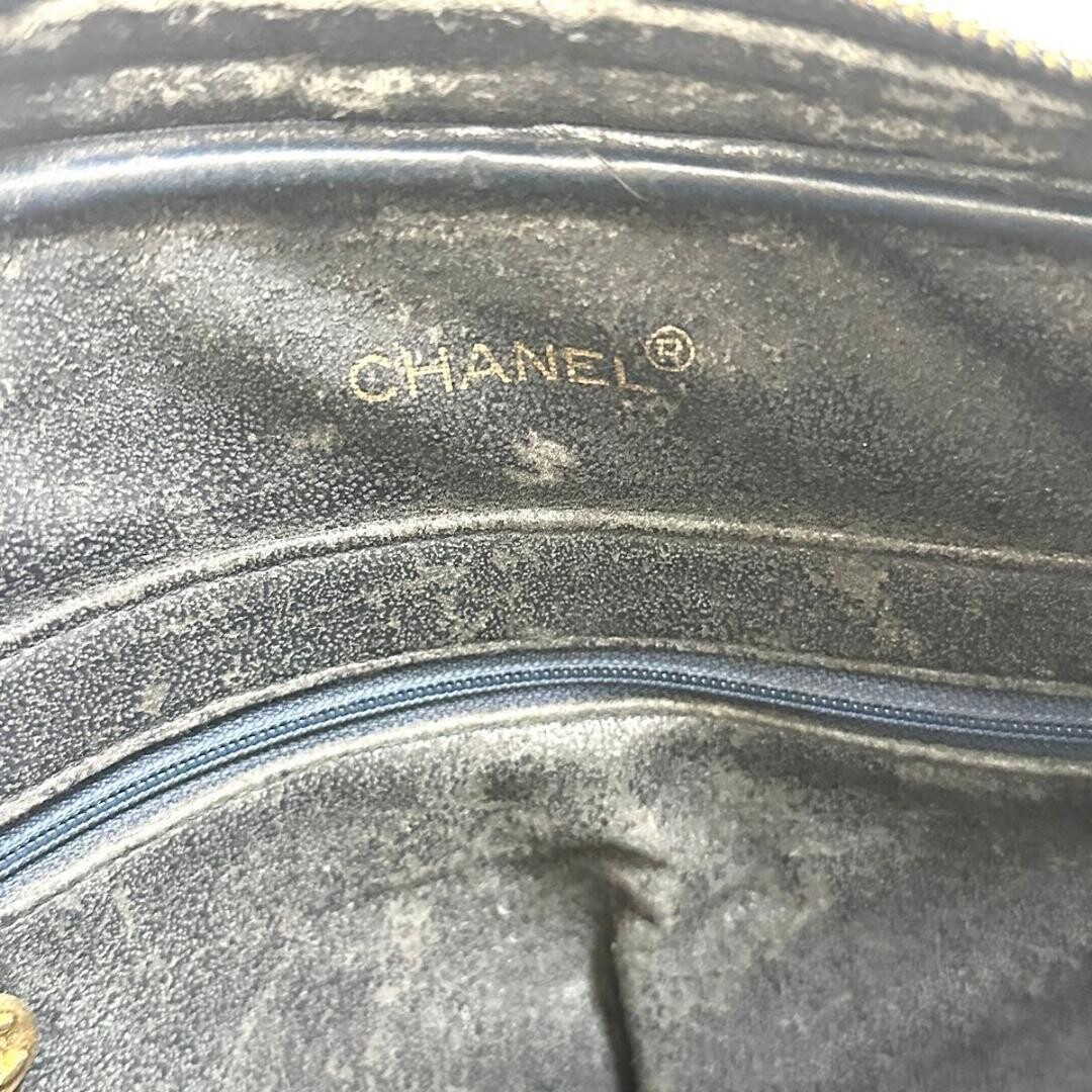 CHANEL Matelasse Lambskin Quilted Chain Shoulder Bag Navy Gold Auth