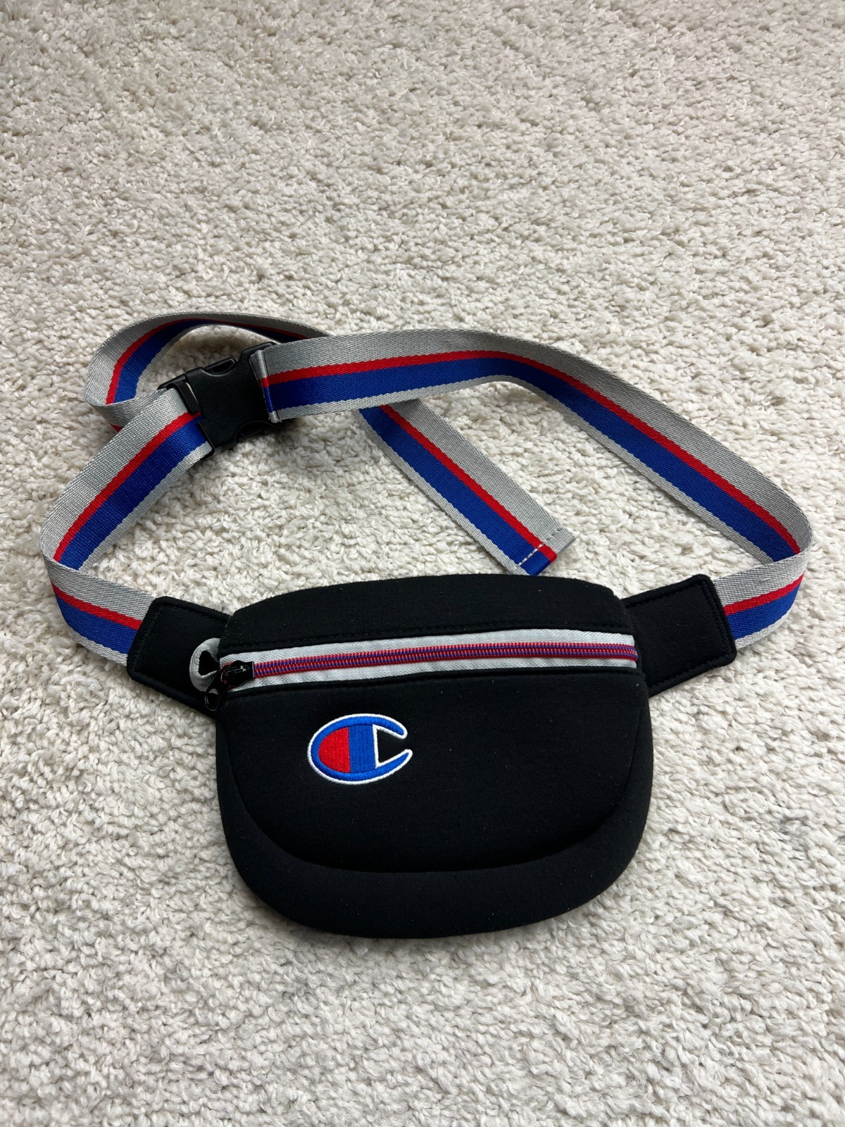 Champion Black Fanny Pack Waist Pack Sling Bag Logo