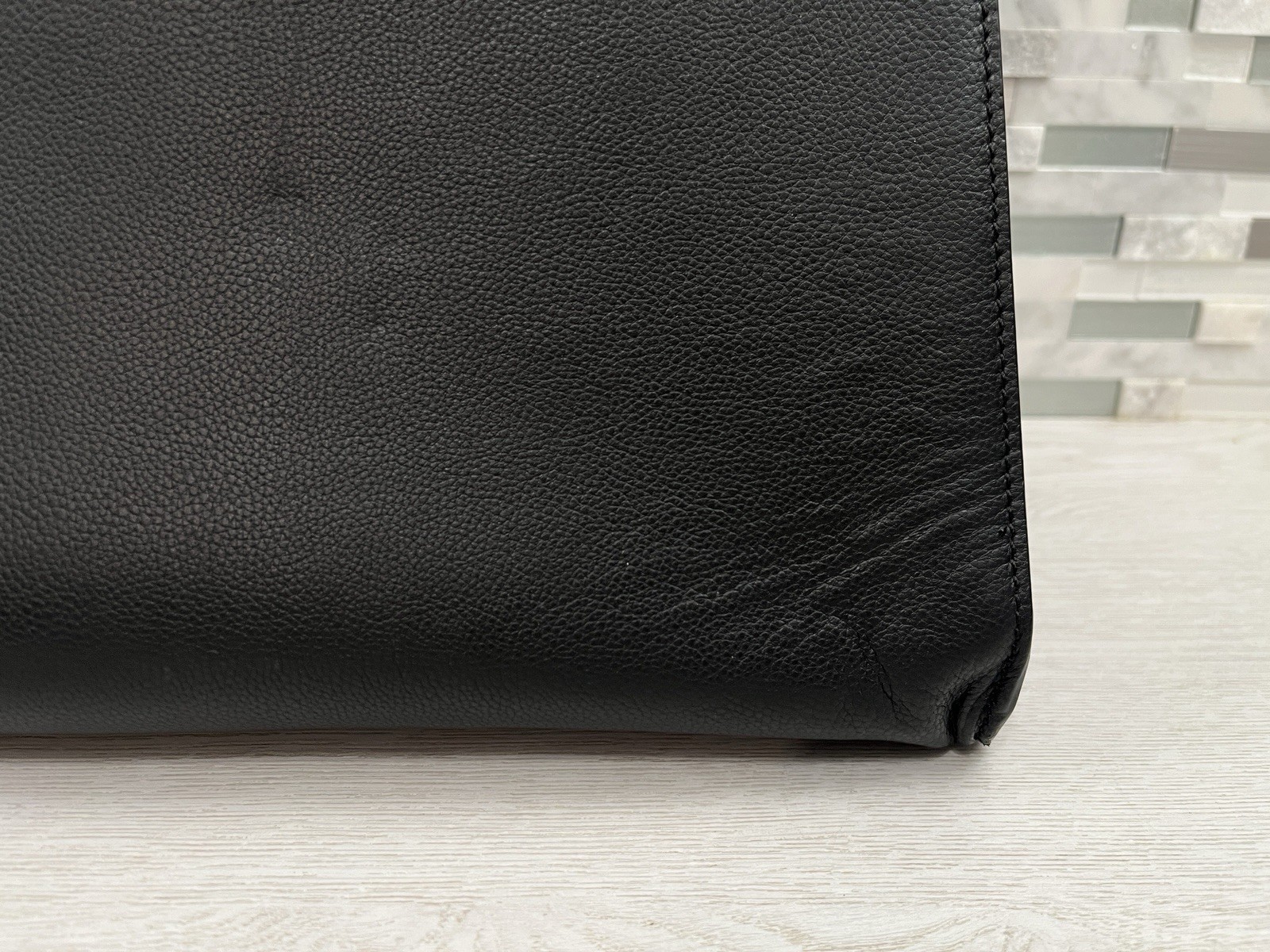 Moncrief London Victoria Black Italian Leather Purse Bag Tote Handbag