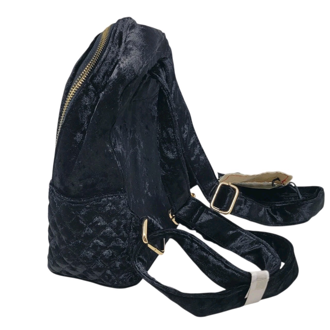 NEW Like Dreams Velour Velvet Black Mini-Backpack Bag Quilted Studded Bling NWT