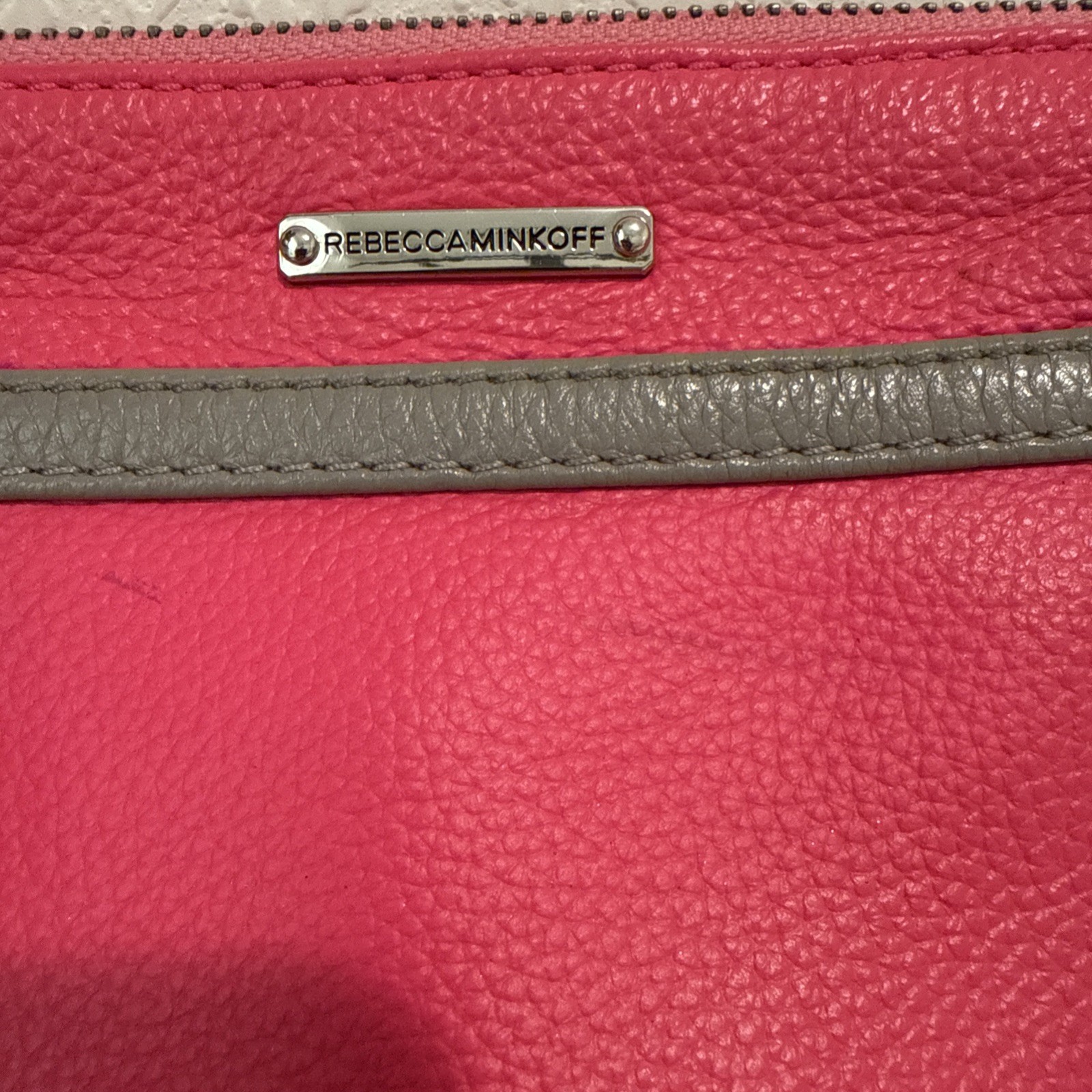 Rebecca Minkoff Mini M.A.C Hot Pink Leather Crossbody Bag Purse Chain Strap