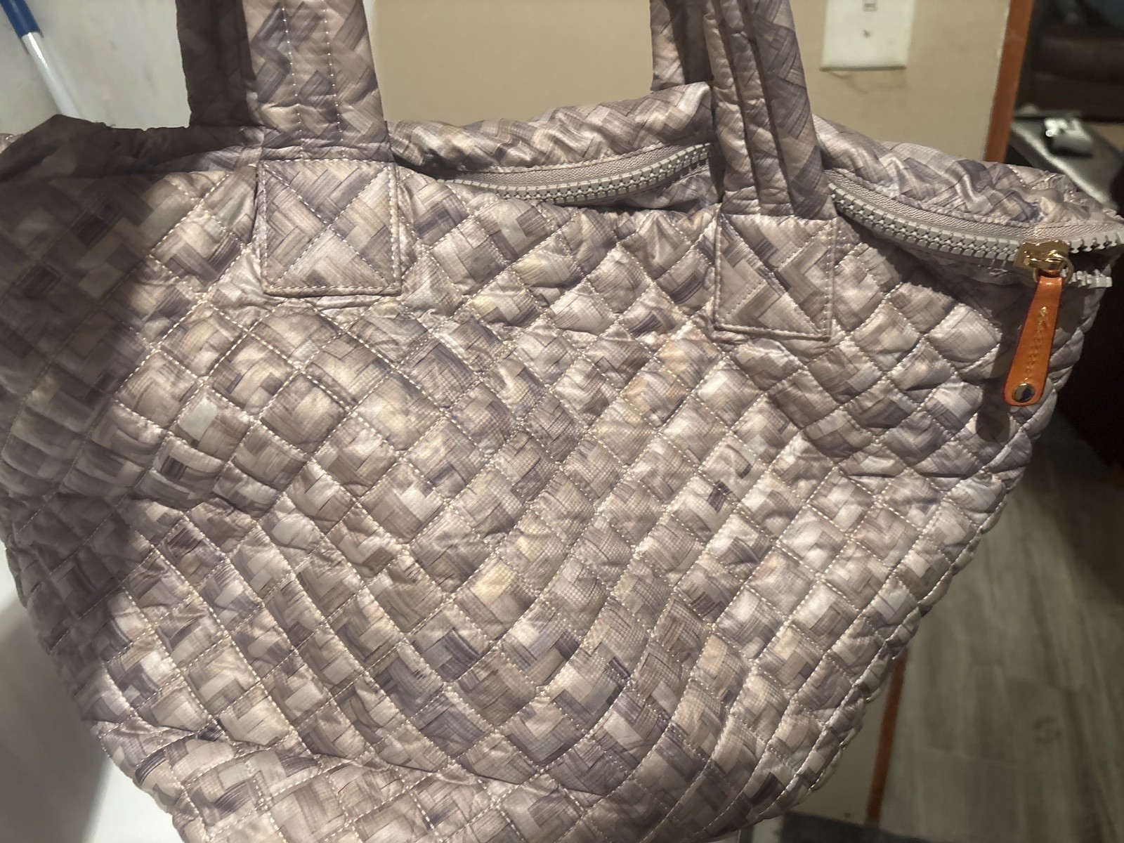 MZ WALLACE BASKETWEAVE QUILTED MEDIUM METRO TOTE IN EXC. COND.