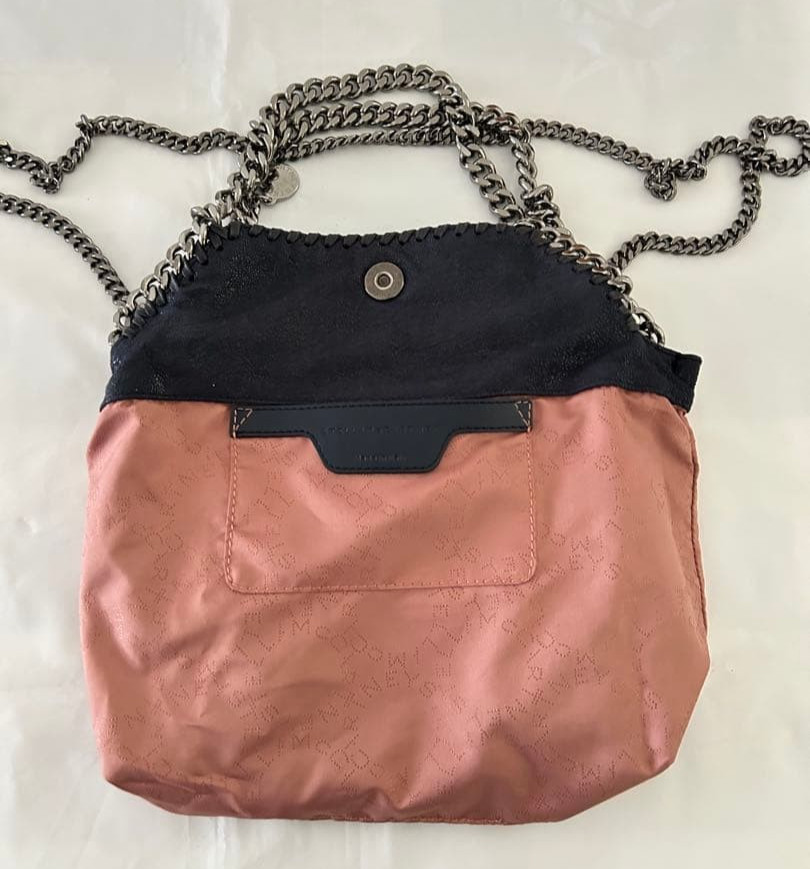 Stella McCartney Falabella MiniTote Bag Chain Shoulder Vegan Leather Navy