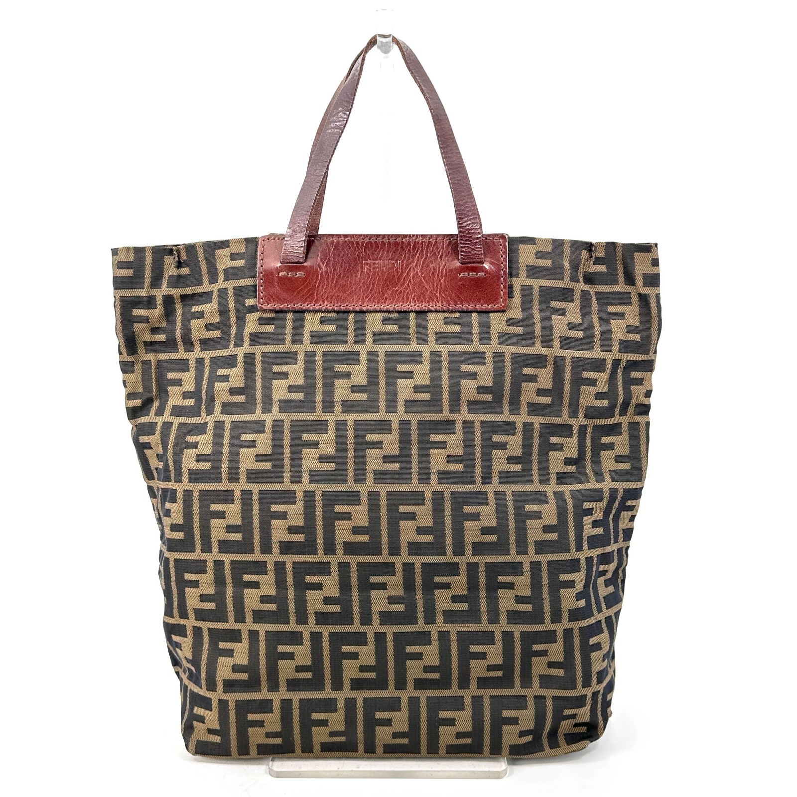 Fendi Zucca Handbag Canvas Tote bag Authentic