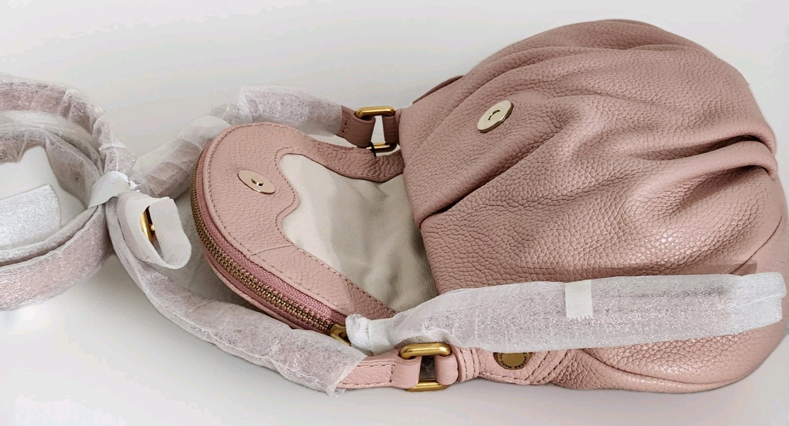 🌞MARC JACOBS CLASSIC Q NATASHA NEW ROSE PINK LEATHER SMALL CROSSBODY BAG🌺NWT!