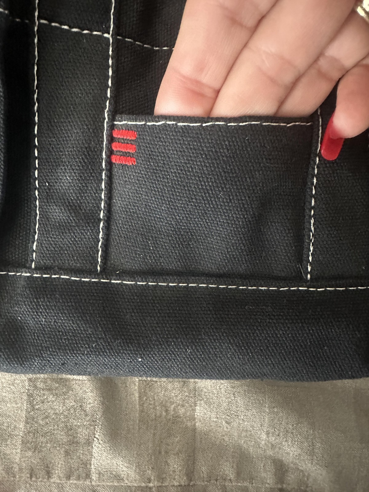 Urban Outfitters BDG Mini Canvas Tote Bag Black White Stitching Crossbody