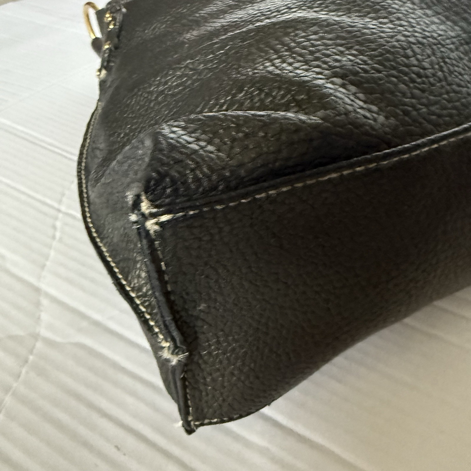 Leather Studded Hobo Shoulder Bag Dark Gray