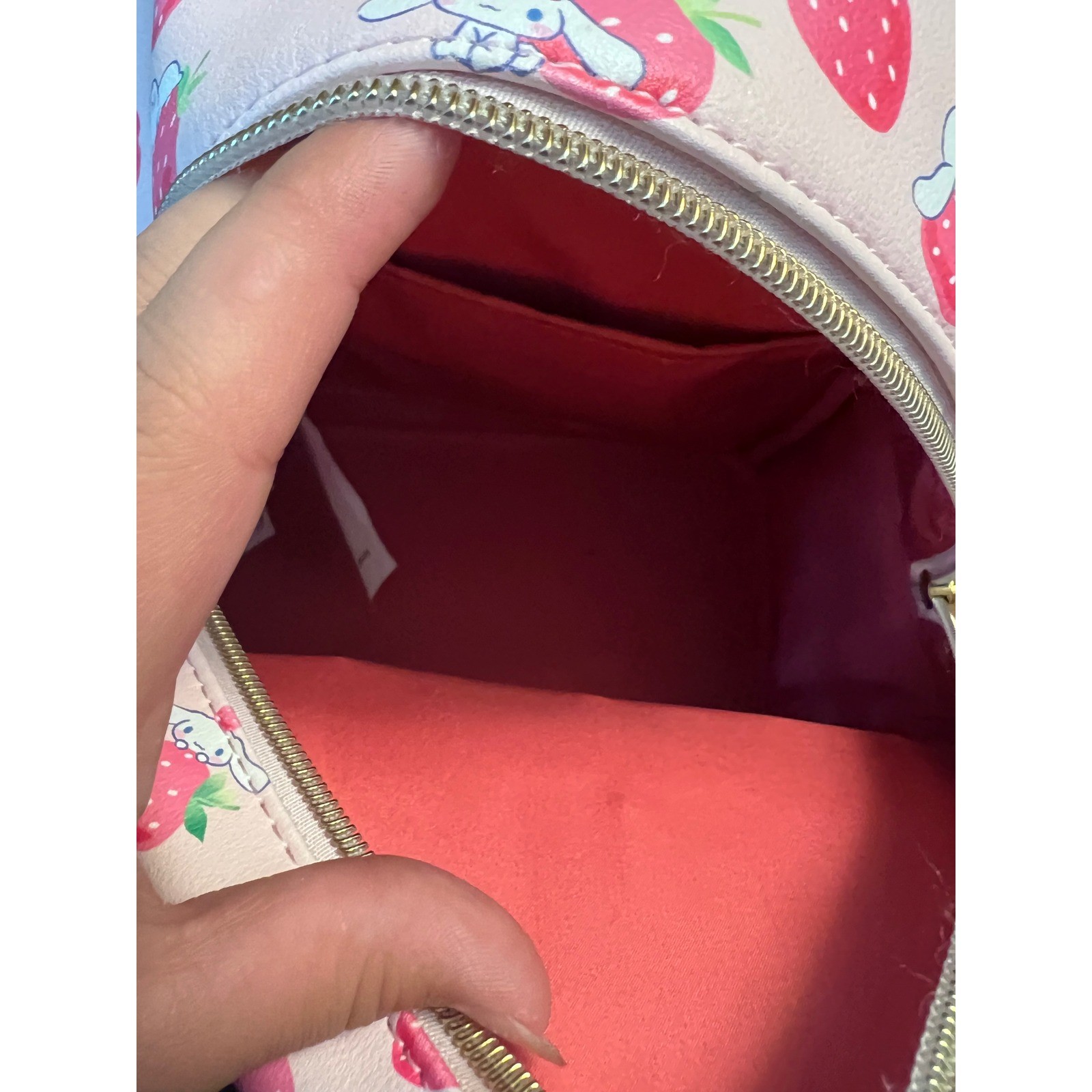 Loungefly Cinnamoroll Mini Backpack Pink Strawberry Print Good Preowned