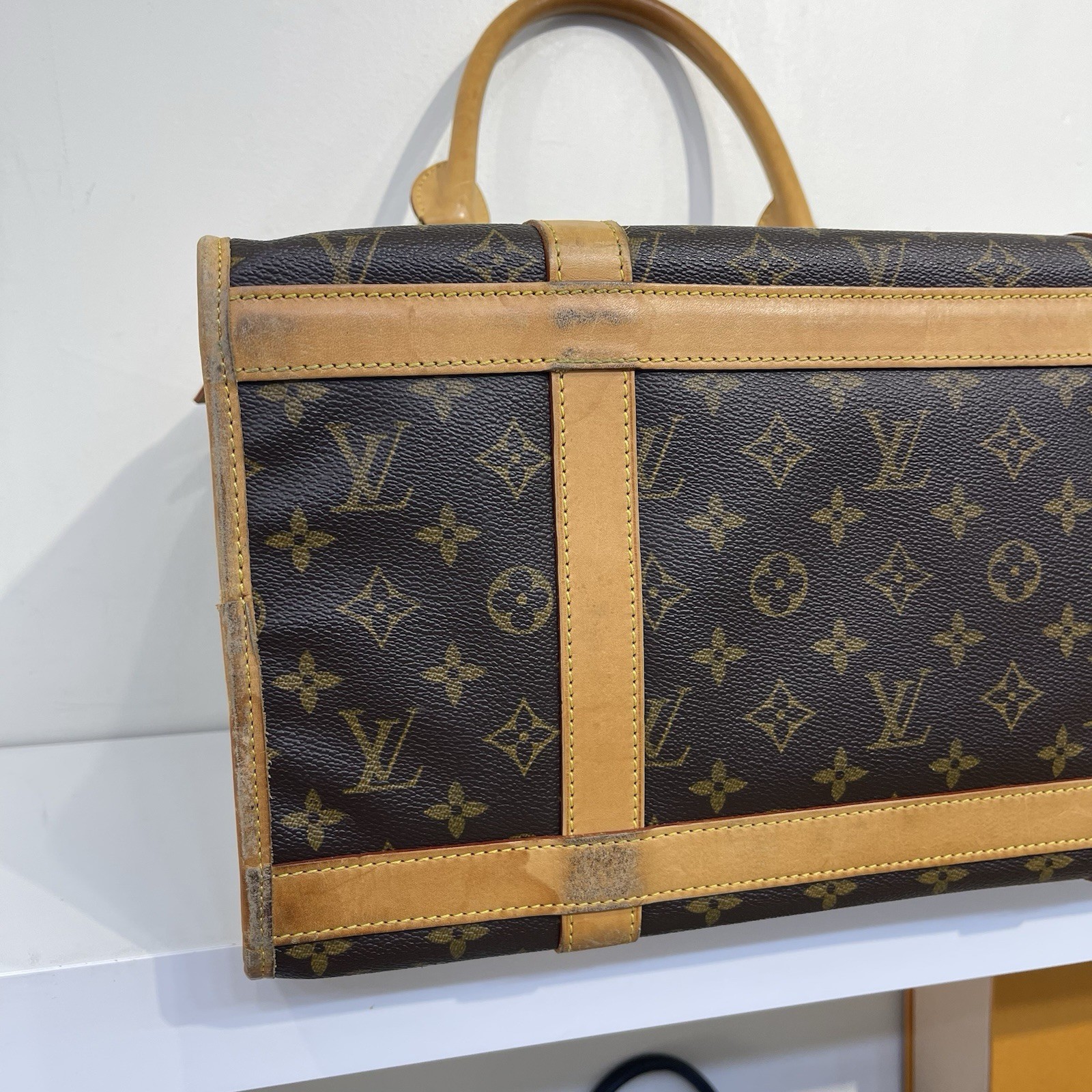 Authentic Louis Vuitton Monogram Sac Chien 40 Pet Carrier Dog Carry