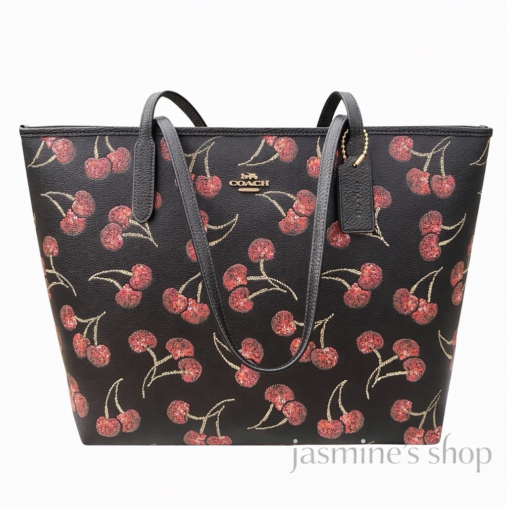 NWT Coach City Tote Bag With Cherry Print CCZ18