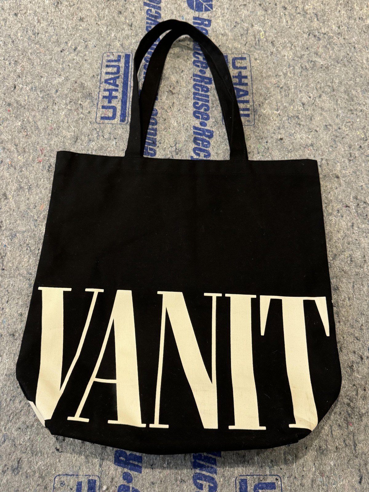 Vanity Fair Tote Bag Womens One Size Black Canvas Shopper Logo Magazine Print