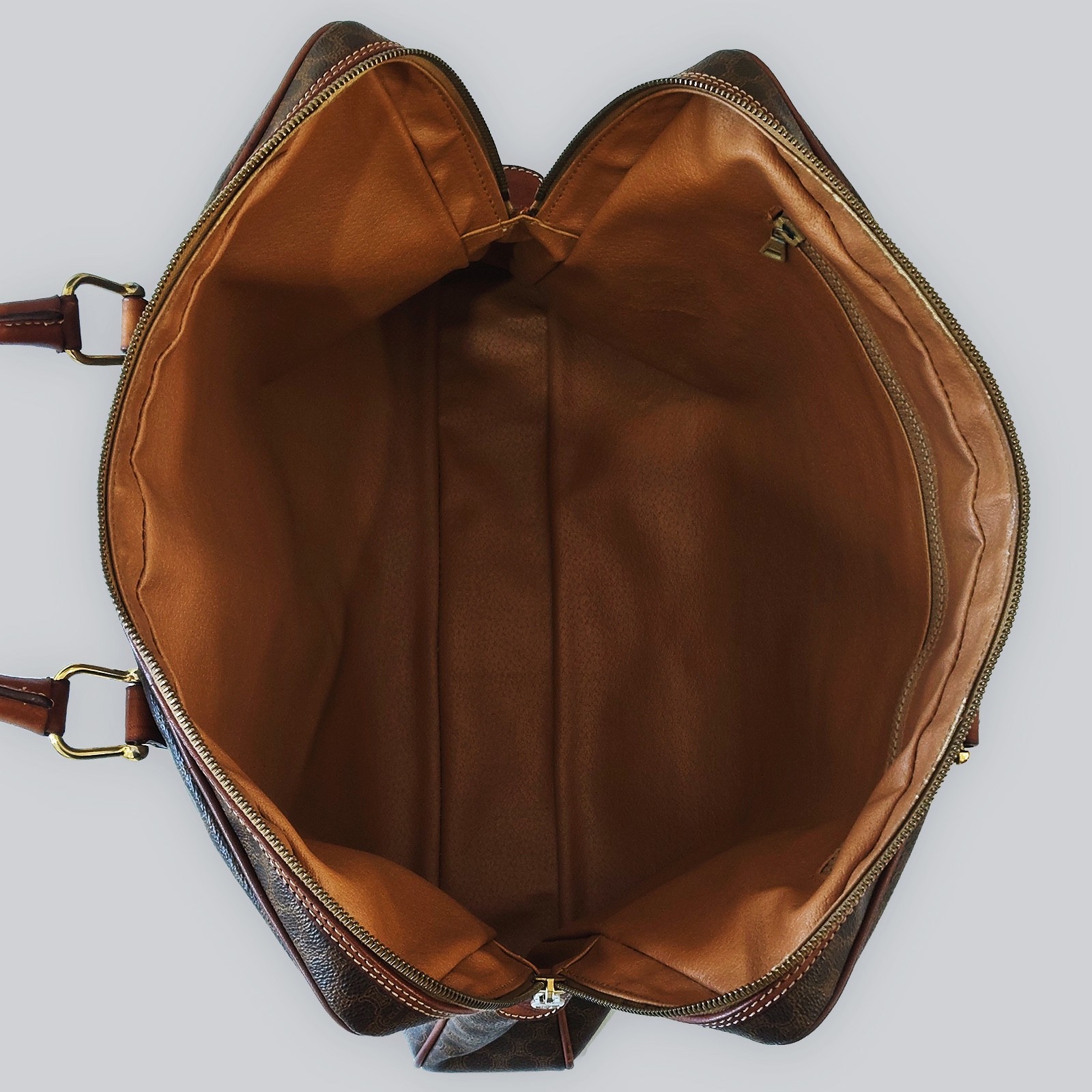 Vintage CELINE Macadam Briefcase Document Bag Coated Canvas Leather Italy 90s