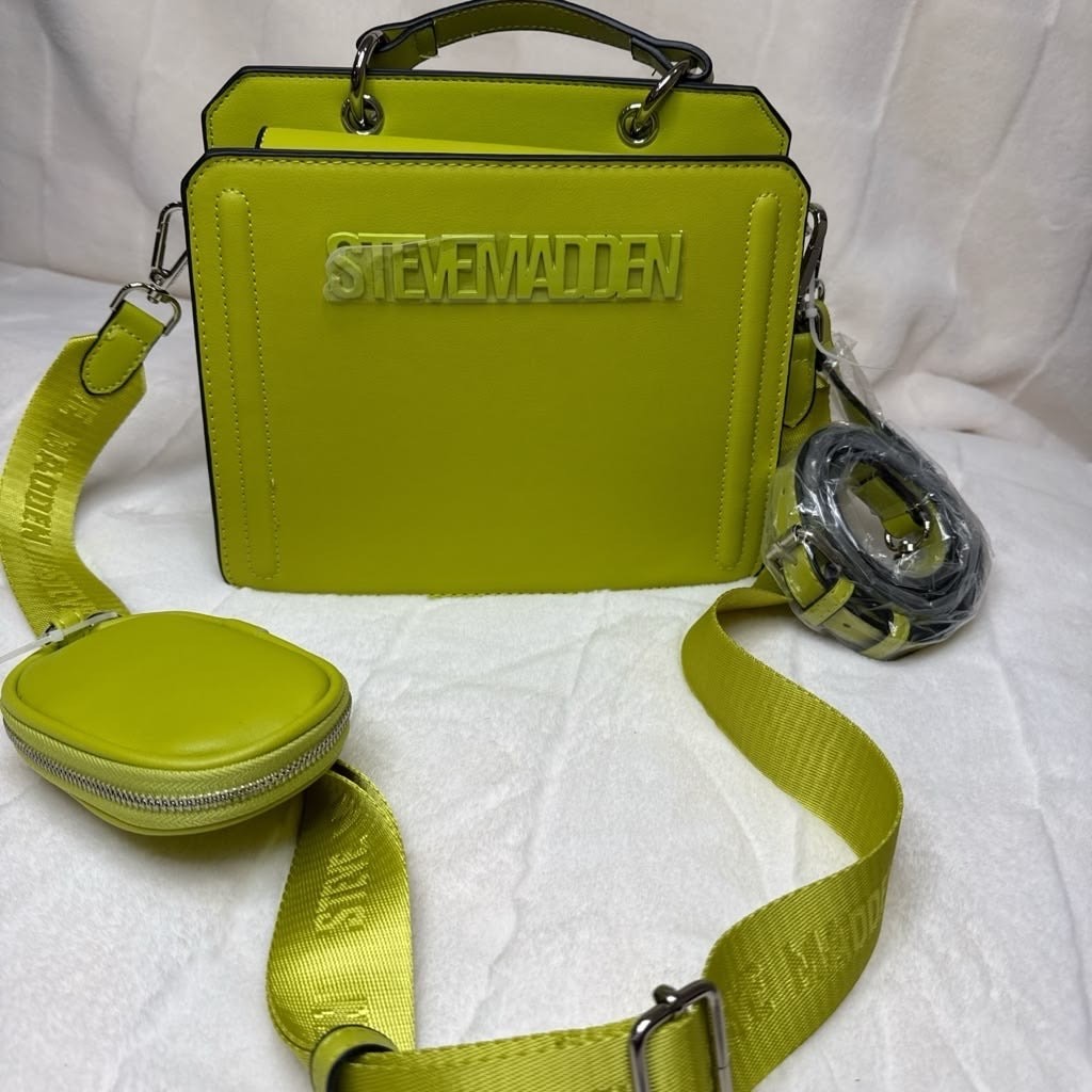Steve Madden Neon Yellow Crossbody Handbag with Two Straps