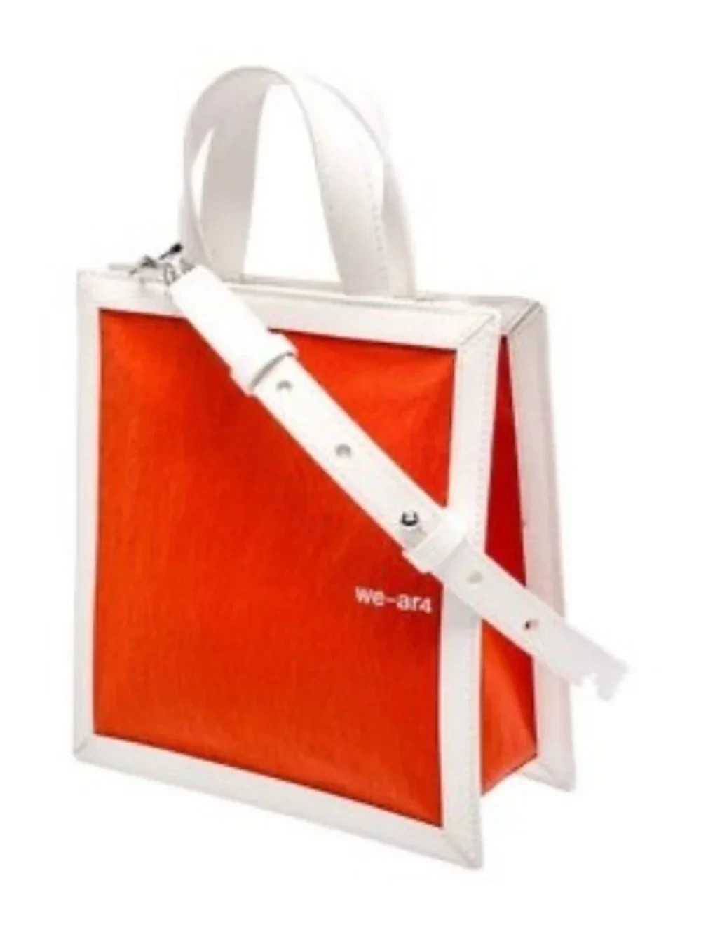 WE-ar4 Orange Structured Box Bag Top Handle or Crossbody NWT $155
