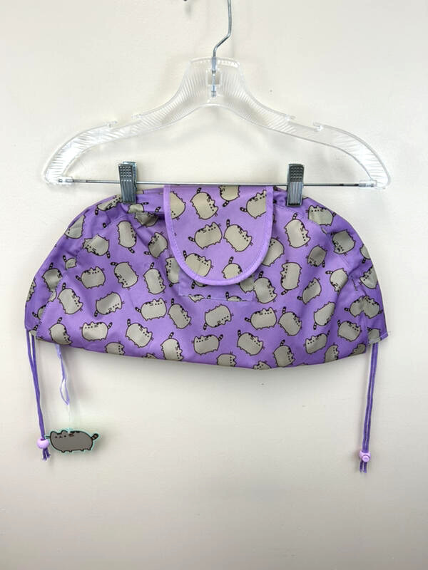 NWT Pusheen The Cat Purple Drawstring Pouch With Flap 2019 Box Exclusive