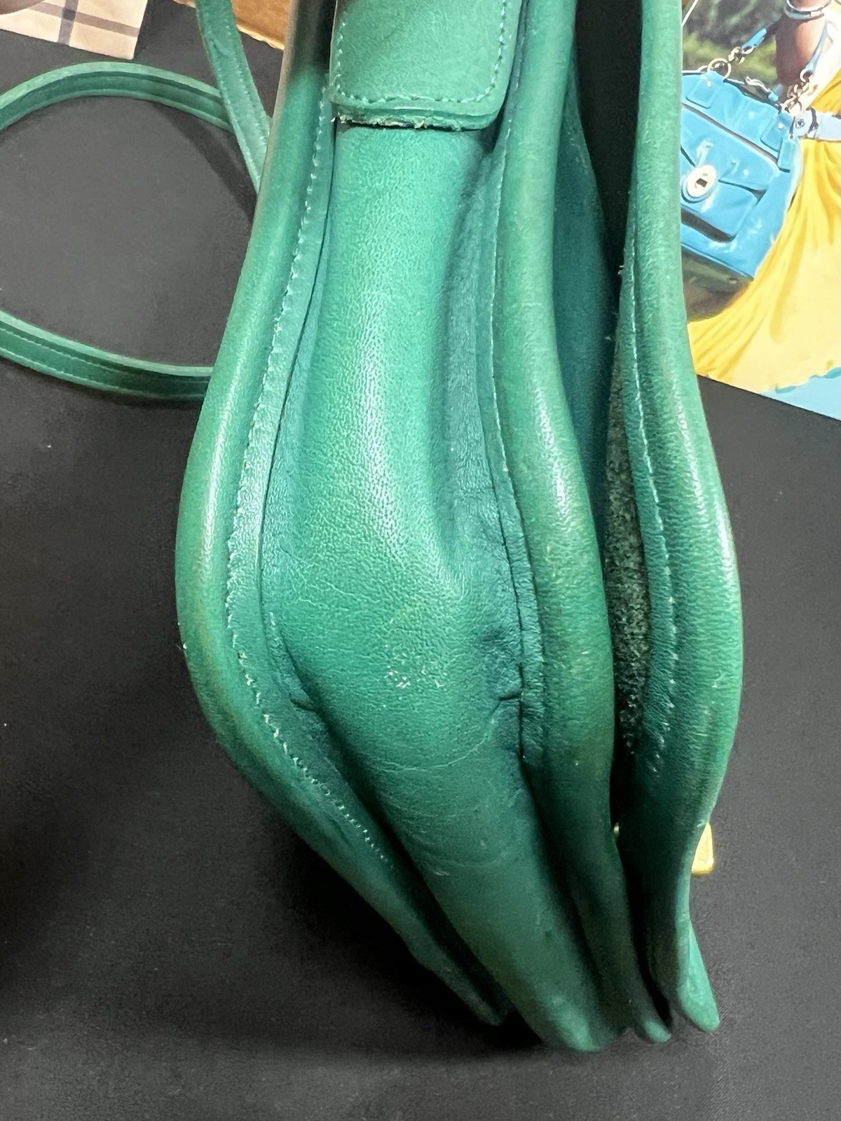 Vintage COACH 9755 Pocket Purse JADE GREEN! NICE COND!