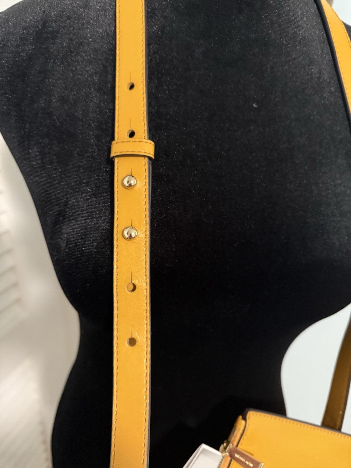 Michael Kors NWT Cary Embellished Bucket Crossbody. Full Inclusion Mustard! NWT