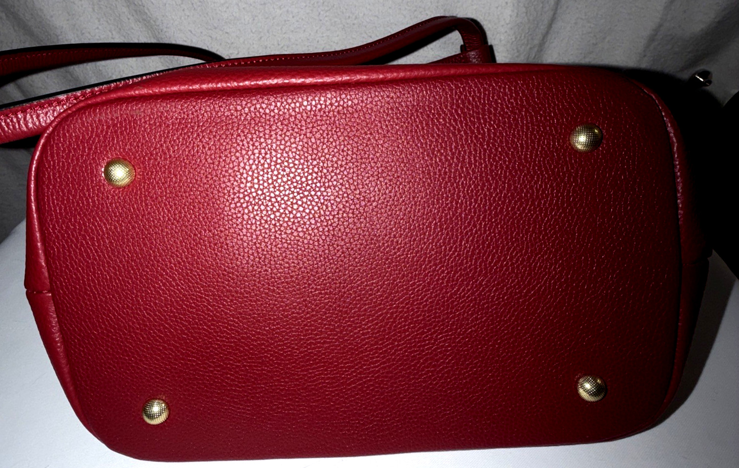 Kattee Red Leather Shoulder Bag Soft Pebbled Very Nice!