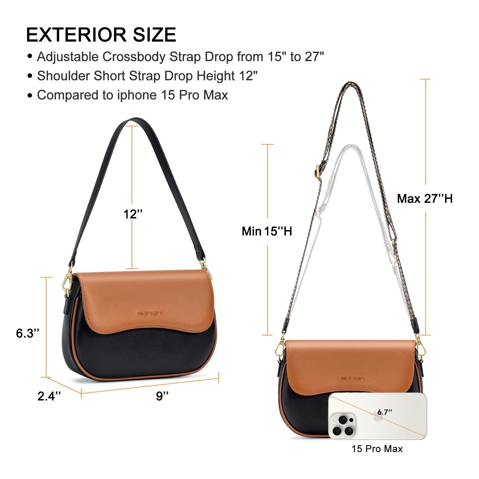 Shoulder Bag for Women with RFID Built-in Wallet, Trendy Underarm Bag Crossbo…