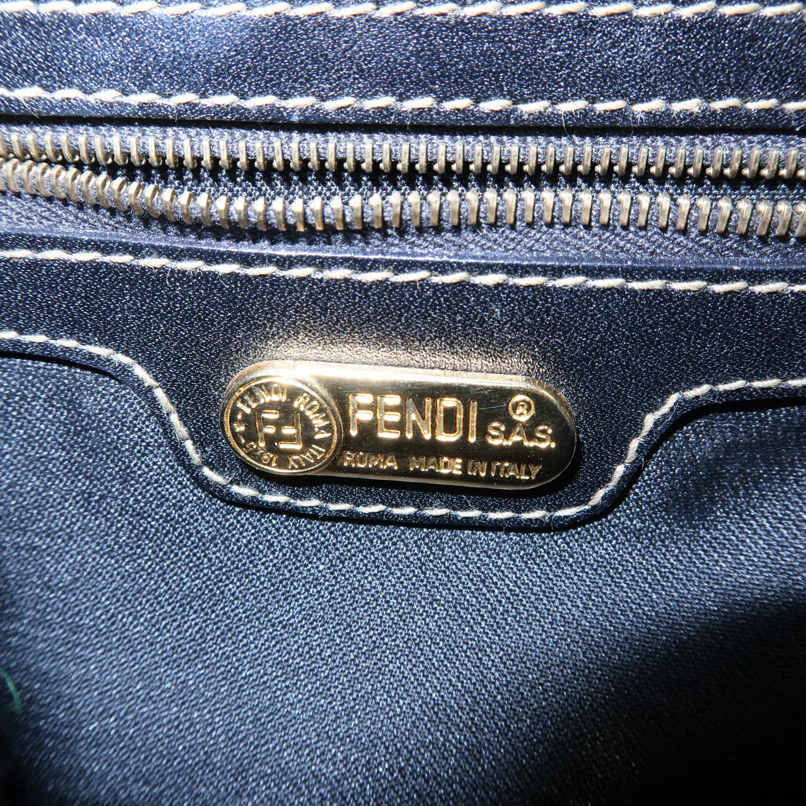 FENDI PVC Canvas Leather Shoulder Bag Crossbody Bag Brown 25933 Auth Used F/S