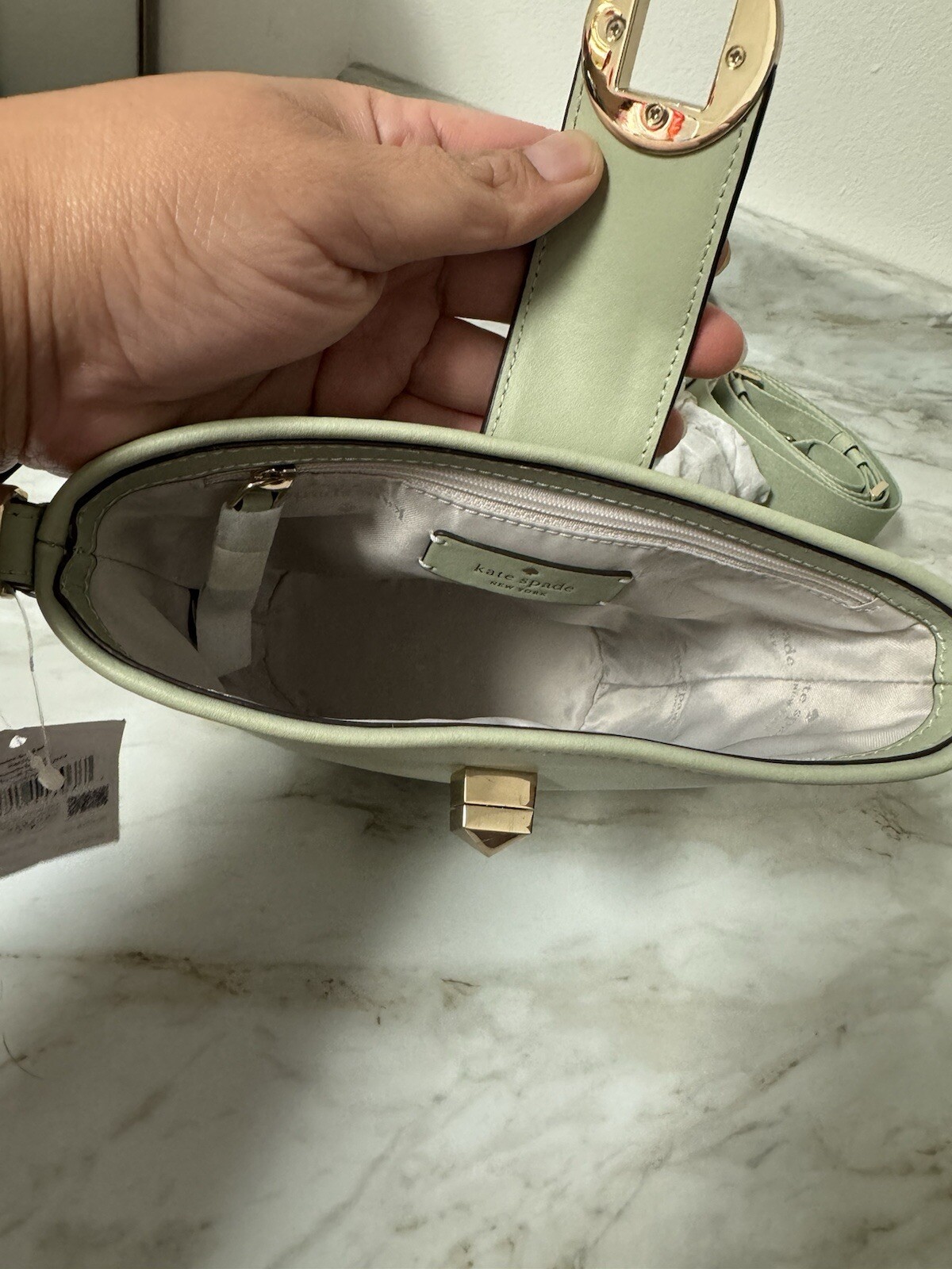 Kate Spade Audrey Mini Bucket Small Leather Shoulder Bag Crossbody Green Sage