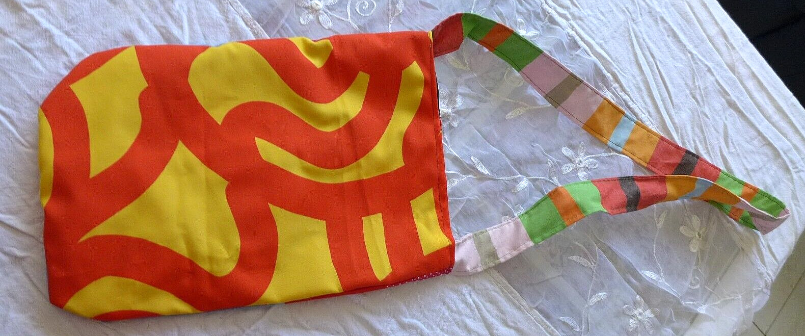 Womens Bag Cotton Handmade Quilted Purse 16 x11 Inch Tote Multi Colors Pockets