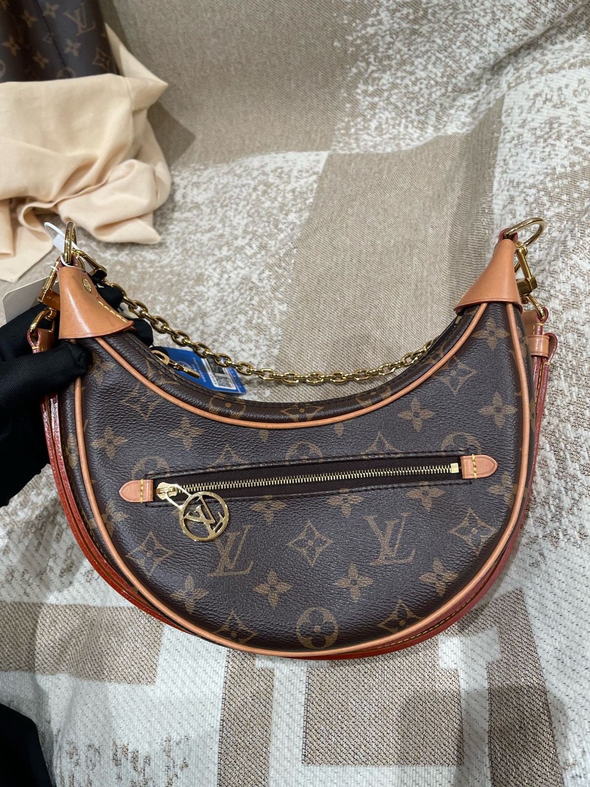 Louis Vuitton Monogram Normal Size Dark Brown Coated Canvas Shoulder Crossbody B