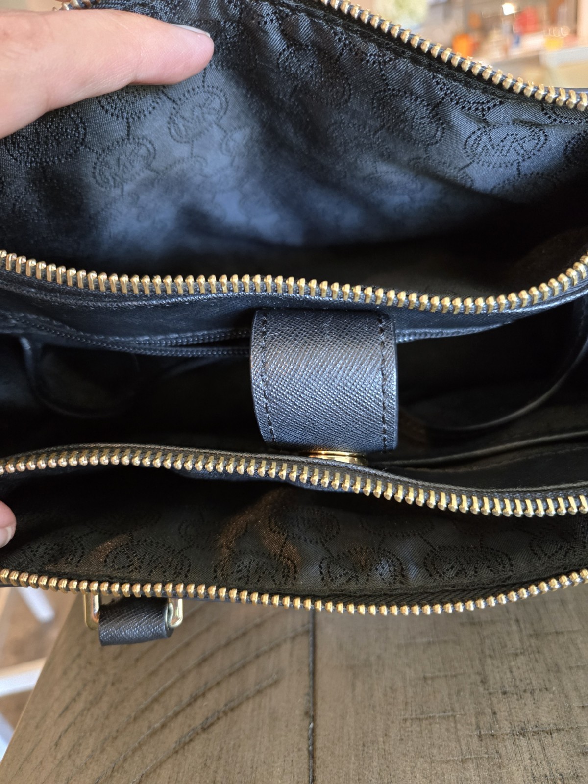 Michael Kors Black Saffiano Multi-Compartment Satchel